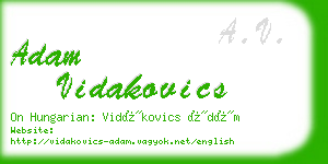 adam vidakovics business card